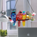 Stained Glass Window Hanging - Large Suncatcher Stained Glass Birds on Branch, Sun Catchers for Indoor Window Doors Room Home Decoration Hummingbird Gifts for Bird Lovers by TinyTreasures Baby Boutique