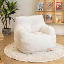 Bean Bag Chair with Filler, Bean Bag Sofa with Tufted Soft Stuffed Filling, Fluffy and Lazy Sofa, Comfy Cozy BeanBag Chairs with Memory Foam for Dorm, Apartment, Living Room (White) by CozyNest Decor