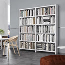 69" Tall Bookcase, 5-Tier Wide Bookshelf, Library Book Case with Display Shelf, Lightweight Metal Bookshelves, Industrial Book Shelf for Home, Office, Library, and School (White) by CozyNest Decor