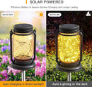 Solar Fairy Lanterns,4 Pack Solar Mason Jar Lights,Mother's Day Gifts For Mom Women Grandma Hanging Lanterns Outdoor Waterproof,Glass Jar Starry Light with Stakes for Garden Patio Party Holiday by GreenHaven Gardens