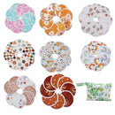8 pcs(4 Pairs) Random Prints Breast Pads for Nursing Mothers, Reusable and Washable with 1 Bag(8 pcs randomprints with1 Bag) by TinyTreasures Baby Boutique