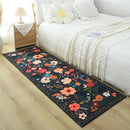 Runners for Hallways Kitchen Rug Non Slip 2'x 10' Long Washable Runner Rugs with Rubber Backing Soft Floral Carpet Runner for Hallways, Kitchen, Laundry, Bedroom, Bathroom(Black) by CozyNest Decor