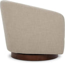 CHITA Swivel Accent Chair, FSC Certified Upholstered Fabric Barrel Chair for Living Room, Fully Assembled, Flax Beige by CozyNest Decor