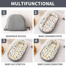 Baby Lounger, Foldable Infant Nest with Soft Memory Foam Mat, Cover with Adorable Pattern, Converts to Backpack for Easy Travel, 0-12 Months, Rocket by TinyTreasures Baby Boutique