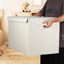 popoly 122L Large Toy Box Chest with Lid, Foldable Toy Storage Organizer Bin Boxes with Removable Divider for Kids, Boys, Girls, Nursery, Playroom, 26"x17" x17" (Linen Beige) by TinyTreasures Baby Boutique