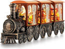 Fall Snow Globe Train Gnome Turkey Pumpkin Classic Relief Texture Battery Powered LED Glitter Fall Decorations for Home Autumn Harvest Thanksgiving Gifts by CozyNest Decor