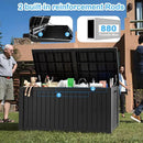 180 Gallon Deck Box,Resin Outdoor Storage Box with Lockable for Patio Furniture, Pool Accessories, Garden Tools Waterproof Outside Storage Box, Black by GreenHaven Gardens