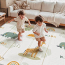 Foldable Baby Play Mat, Waterproof Playmats for Babies and Toddlers Kids, Safe Foam Playmat for Tummy Time, 50x50 Playpen Mat, Reversible Portable Baby Floor Mat for Infant, Toddler, Giraffe by TinyTreasures Baby Boutique
