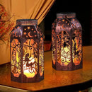 Solar Lanterns Outdoor Garden Hanging Lantern Waterproof LED Metal Bronze Moon Fairy Lantern Waterproof Flickering Flameless Candle Mission Lights for Table,Patio,Mother's Day Gift(2Pack) by CozyNest Decor