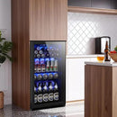 Beverage Fridge, 130 Can Mini Fridge With Glass Door, Beverage Cooler Refrigerator, Wine Drink Beer Cooler, Adjustable Shelves & Digital Temperature Display by CozyNest Decor