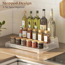 MUDEELA 2 Pack 3 Tier Spice Rack Organizer for Cabinet 11.6-Inch Spice Organization for Pantry, Non-Skid Spice Shelf with Protection Railing, Versatile Seasoning Organizer for Kitchen Counter by CozyNest Decor