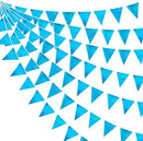 Sky Blue Party Decorations - Light Blue Triangle Pennant Banner Flag - Metallic Fabric Bunting for Graduation, Wedding, Retirement, Birthday, Under The Sea, Nautical, Ahoy, Party Decor Supplies by GreenHaven Gardens