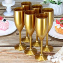 XUWAIDSGN Acrylic Champagne Flutes Toasting Glasses Unbreakable Mimosa Bar Reusable Wine Glasses Vintage Champagne Flutes Stemmed Drinking Cups 5.4 OZ for Christmas Birthday (100, Gold) by CozyNest Decor