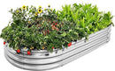 Galvanized Raised Garden Bed Kit, Oval Large Metal Planter Box, Sturdy and Durable, Garden Boxes Outdoor Raised for Vegetables, Fruits, Flowers and Herbs, 4x2x1ft (Silver) by GreenHaven Gardens