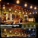 RTTY Outdoor String Lights 25 FT, G40 Led Patio Globe Lights with 13pcs Bulbs,Waterproof Shatterproof Dimmable Connectable Hanging for Cafe Bistro Backyard Gazebo Balcony Deck Party by CozyNest Decor