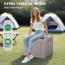 45 Outdoor Storage Box, Waterproof Resin Deck Box with Side Handles, Lockable Outdoor Bench for Indoor & Outdoor Use, Storage Bin for Patio Cushions, Garden Tools, Package Delivery, Grey by CozyNest Decor