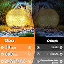 Garden Solar Ball Lights Outdoor Waterproof, 30 LED Cracked Glass Globe Solar Power Ground Lights for Path Yard Patio Lawn, Christmas Decoration Landscape Warm White(2 Pack 3.9'') by GreenHaven Gardens