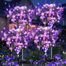 Solar Garden Lights Outdoor, 4 Pack Purple Lavender Solar Butterfly Lights Gardening Gifts for Women, Purple Artificial Flower with Butterfly Garden Decor for Lawn Patio by GreenHaven Gardens