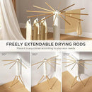 Tripod Clothes Drying Rack, Garment Rack Portable and Foldable Space Saving Laundry Drying Rack - Dryer Rack Clothing Floor Folding Balcony Bedroom Household (Beige(Wood), 12 rods) by CozyNest Decor
