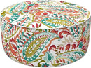 LVTXIII Inflatable Stool Ottoman Footrest with Handle, Decorative Fade-Resistant Foot Stool, Indoor or Outdoor Pouf for Home Patio Garden and Camping Use, D21 x W 21 x H9, Warm Paisley by CozyNest Decor