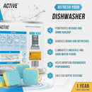 Washer Dishwasher Disposal & Coffee Cleaner Tablets - 96 Tabs Includes ACTIVE Washing Machine Cleaner, Dishwasher, Disposer, Coffee Maker Descale Tabs - Deep Clean & Refresh Appliance - 1 Year Supply by CozyNest Decor