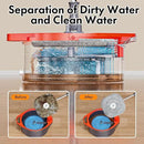Spin Mop and Bucket Set with Separate Dirty and Clean Water,360° Self Cleaning Mop and Bucket System with Widened Foldable Handle,2 Replaceable Mop Pads,Square Mops for Floor Tile Marble Wall Cleaning by CozyNest Decor