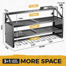 LBT Large Power Tool Organizer Wall Mount with Charging Station, 8 Drill Holder, 4 Layer Heavy Duty Metal Tool Storage Rack, 6 Power Strip, 8 Hooks, 2 Screw Boxes, Cool Gifts for Him Fathers Day by GreenHaven Gardens