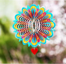SteadyDoggie Wind Spinner Mandala Flame 12 inches - 3D Stainless Steel - Laser Cut Metal Art Geometric Pattern - Yard Spinners Outdoor - Hanging Wind Spinner, Kinetic Yard Art Decorations by GreenHaven Gardens