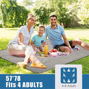 Picnic Outdoor Blankets Waterproof Extra Large - Beach Mat Sand Free Foldable with Carry Strap | Portable Camping Blanket | Park Blanket for Grass Park, Hiking, Travel, Concerts, Indoor (Grey Check) by TinyTreasures Baby Boutique