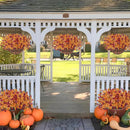 Fall Artfiticial Hanging Flowers Baskets for Outdoors, UV Resistant Fake Fall Hanging Plants, Faux Orange Flowers for Autumn Home Patio Garden Front Porch Balcony Decor (Yellow Red) by GreenHaven Gardens