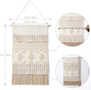 Dremisland Macrame Woven Wall Hanging Home Decor Bohemian Beige Geometric Wave Art Decor with Wool Ball and Tassle-Elegant Apartment Bedroom Dorm Room Door Decoration, 15.7" W x 22" L (Beige Wool Ball) by CozyNest Decor
