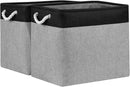Bidtakay Storage Baskets Extra Large Baskets for Organizing Grey Rectangle Laundry Basket Linen Fabric Bins Set of 2 Clothes Baskets for Closet Shelves Hallway Bedroom Toy Organizer 17x12x15 In by TinyTreasures Baby Boutique