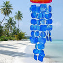Bellaa 27918 Wind Chimes Outdoor, Garden Decorations, Musical, Indoor/Outside Windchimes, Beach, Ocean Breeze, Gifts for Mom, Gift for All Occasions, Capiz Sea Glass Shells Wood Blue 27 inch by CozyNest Decor