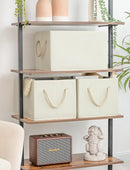 StorageWorks Storage Baskets for Shelves, Foldable Fabric Closet Storage Bins with Handles, Fabric Storage Bins Clothes Organizer, Beige, White & Ivory, 3-Pack, Extra Large by TinyTreasures Baby Boutique