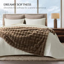 EVERGRACE Ultra Soft Luxury Fluffy Faux Rabbit Fur Throw Blanket, Thick Warm Fuzzy Blankets for Bed, Cozy Plush Reversible Blanket for Couch, Chair, Sofa, Natural Tan, 50x60 Inches, 870 GSM by CozyNest Decor