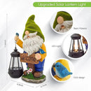 Garden Gnomes Outdoor - Flocked Gnome Statue Holding Lantern with Solar LED Lights | Gnomes Garden Decorations for Patio, Yard, Lawn Ornaments - Gnome Gifts by CozyNest Decor