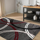 Rugshop Modern Wavy Circles Design Area Rug 3'3" x 5' Red by TinyTreasures Baby Boutique