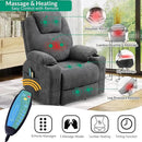 VIVIJASON Power Lift Chair Electric Recliner for Elderly Heated Vibration Massage Fabric Recliner Chair with 2 Remote Controls, Cup Holders, Side Pockets & USB Ports for Living Room (Grey) by CozyNest Decor
