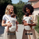 Baby Carrier with Hip Seat, BeBeBus 2-in-1 Ergonomic Newborn to Toddler Carrier up to 44 lbs, Detachable Hands-Free for Infant, All Season Forward-Facing Carry, Fits Waist Sizes up to 38 inch (White) by TinyTreasures Baby Boutique