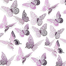 SAOROPEB 3D Butterfly Wall Decor - 48 Pcs, 4 Styles, 3 Sizes, Removable Stickers for Birthday & Party Decorations (Lavender) by CozyNest Decor