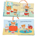 Teddy Bear Baby Toy Cloth Crinkle Books for Babies Infant Toddler, Soft Toys 0-6-12 Months Activity Tummy Time Mirror Toy, Gifts for Boys Girls Baby Shower, 1-2-3 Years Old-Morning by TinyTreasures Baby Boutique