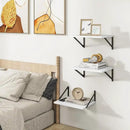 Heimlove Deep Floating Shelves for Wall, 12 Inch Deep Floating Shelves Set of 3, 16W x 12D Wood Wall Shelves, Wide Wood Shelves with Metal Bracket for Living Room, Kitchen, Office, Bedroom - White by CozyNest Decor