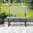 4/6/8 Feet Park Bench for Outside Heavy Duty Metal, Garden Benches Outdoor Bench with Backrest & Portable Frame, for Shopping Malls Stores Parks Patios Decks, Grey by GreenHaven Gardens