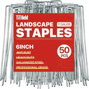 50 Pack 6 Inch Garden Stakes - Sturdy Landscape Staples with Metal Tarp Pins, Lawn Ground Stakes, Tent Stakes, and Yard Staples for Anchoring Sod, Landscape Fabric, and Irrigation Tubing by GreenHaven Gardens
