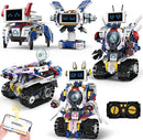 5-in-1 STEM Robot Building Kit for Kids Ages 8-16, Remote & App Controlled, Rechargeable Engineering Learning DIY Coding Toy, Educational Building Blocks Gift for Girls & Boys (603 PCS) by TinyTreasures Baby Boutique
