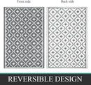 Pauwer Waterproof Outdoor Rug 6x9, Reversible Plastic Straw Patio Camping Rug, Indoor Outdoor RV Mat Carpet for Deck, Camper, Porch, Balcony, Backyard, Picnic, Geometric Grey by GreenHaven Gardens