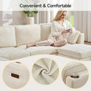110" Modular Sectional Sofa, Convertible Sleeper Sofa Couch Bed with Adjustable Backrest, U-Shaped Chenille Cloud Couch with Ottoman Storage, Deep Seat Couches for Living Room,Beige by CozyNest Decor