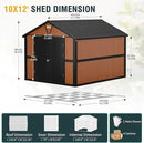 10x12 Ft Outdoor Storage Shed, Extra Large Metal Shed with Frame Floor, Lockable Doors, 2 Windows, Outside Steel Tiny House Ideal for Garden, Backyard, Patio Utility, Tool Storage by GreenHaven Gardens