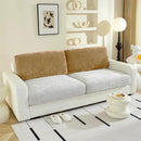 Large Backrest Cushion Covers Super Stretch Backrest Covers for 2 Cushion Couch Sofa, Couch Back Cushion Covers Featuring with Chenille Yarn (Softer Version, 2PC, Khaki) by CozyNest Decor