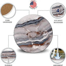Emerson Coasters for Drinks Absorbent – Natural Stone Drink Coasters Set with Holder, Coasters for Coffee Table, Wooden Tabletop Protection Marble Style – 100% Heavy Duty, Set of 6 (Onyx)